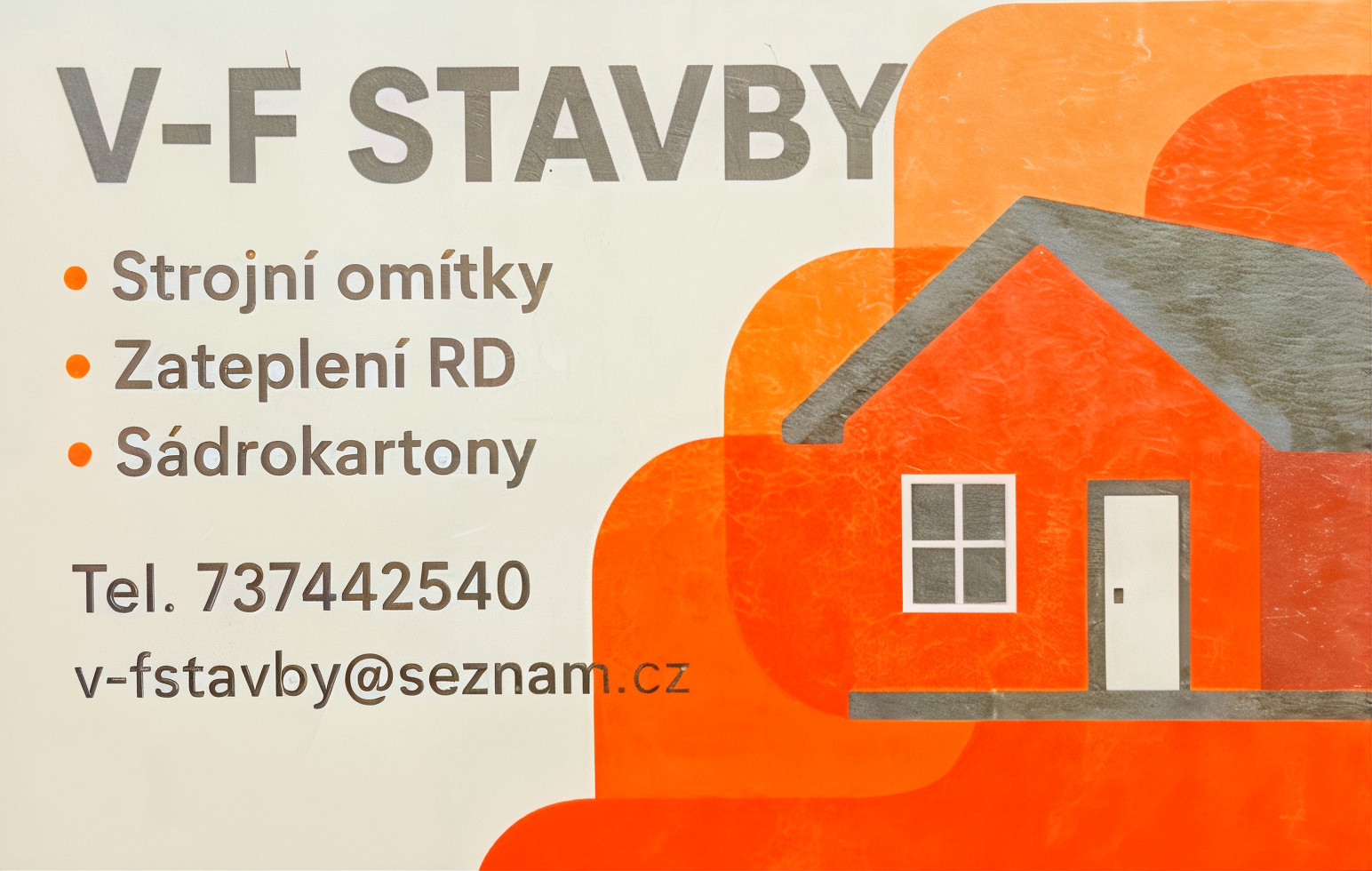 Kontak na V-F Stavby, zhotovitele strojních omítek v Uherkém Brodě, Hluku, Uherském Hradišti a okolí.